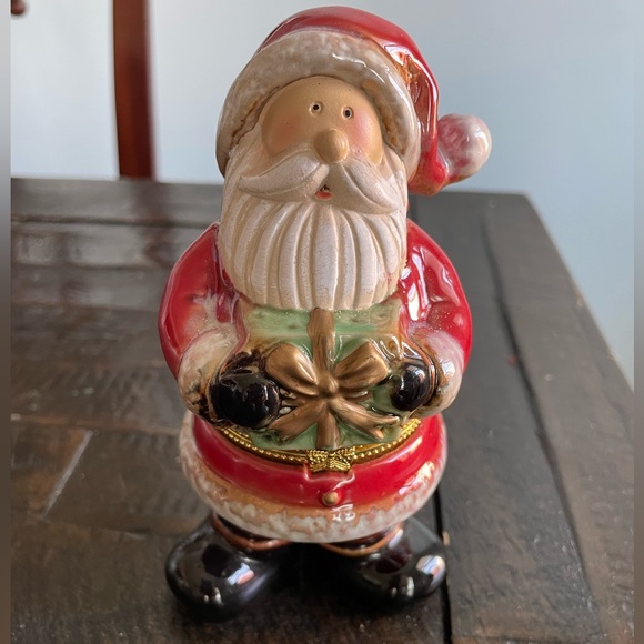 Vintage Santa Ceramic Hinged Jewelry Box I 6" - Picture 1 of 4